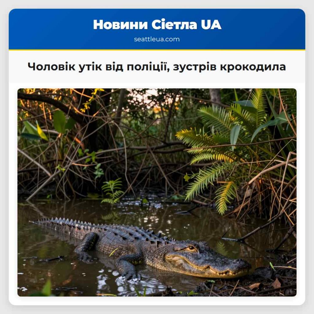 Чоловік утік від поліції, зустрів крокодила