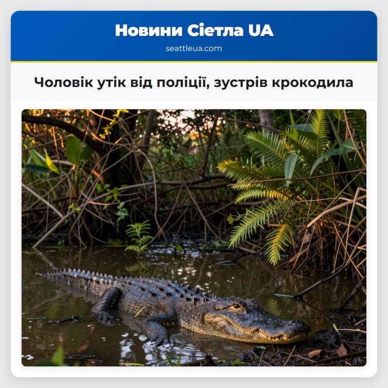 Чоловік утік від поліції зустрів крокодила