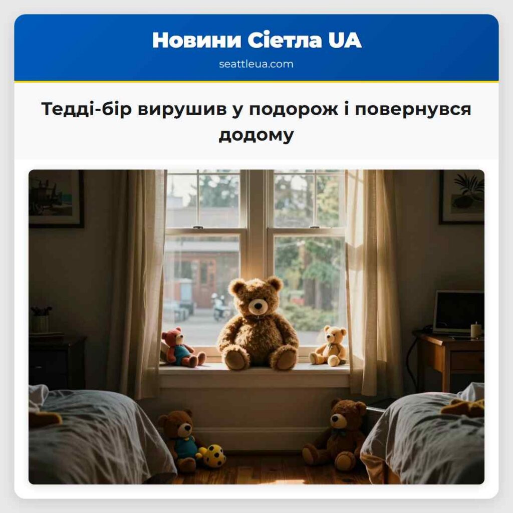 Тедді-бір вирушив у подорож і повернувся додому