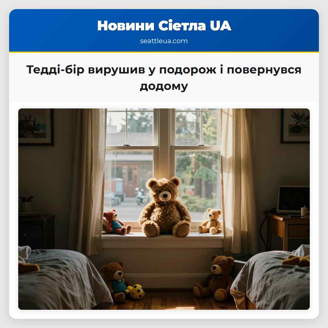 Тедді-бір вирушив у подорож і повернувся додому