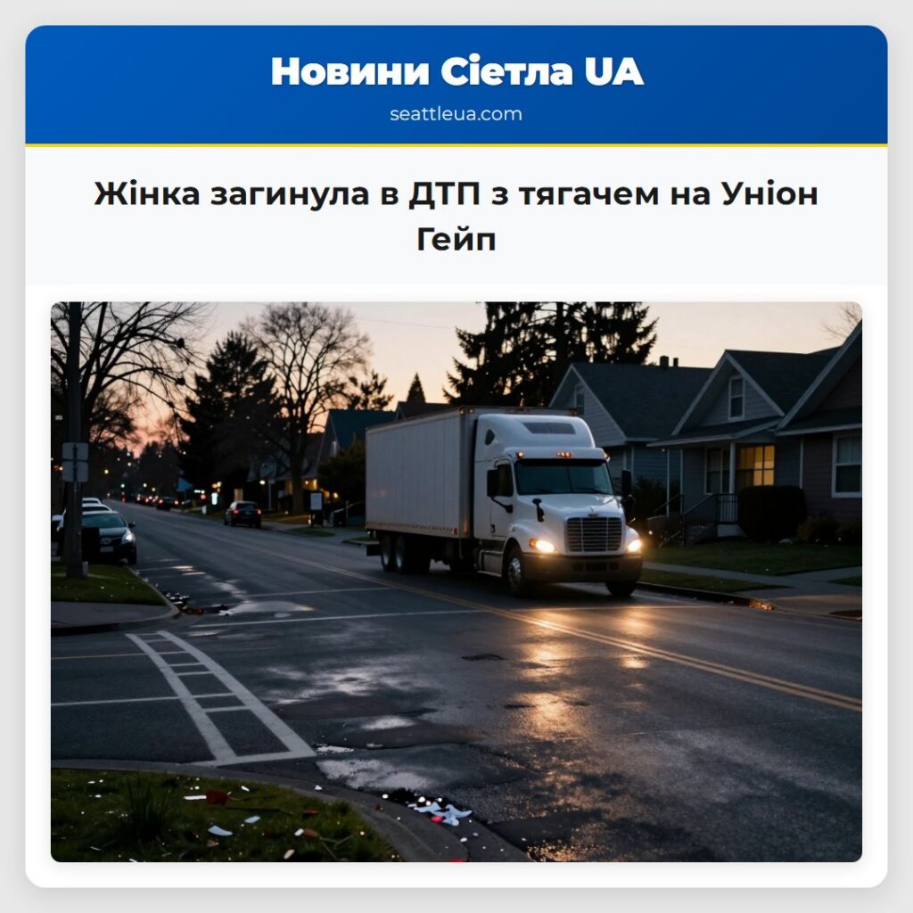 Жінка загинула в ДТП з тягачем на Уніон Гейп