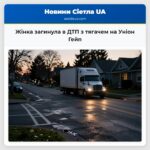 Жінка загинула в ДТП з тягачем на Уніон Гейп