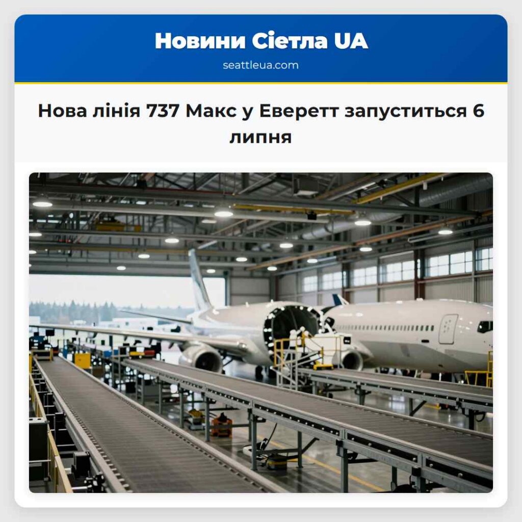 Нова лінія 737 Макс у Еверетт запуститься 6 липня