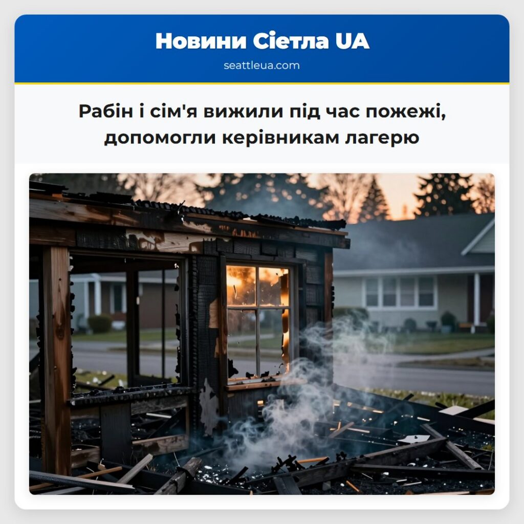 Рабін і сім'я вижили під час пожежі, допомогли