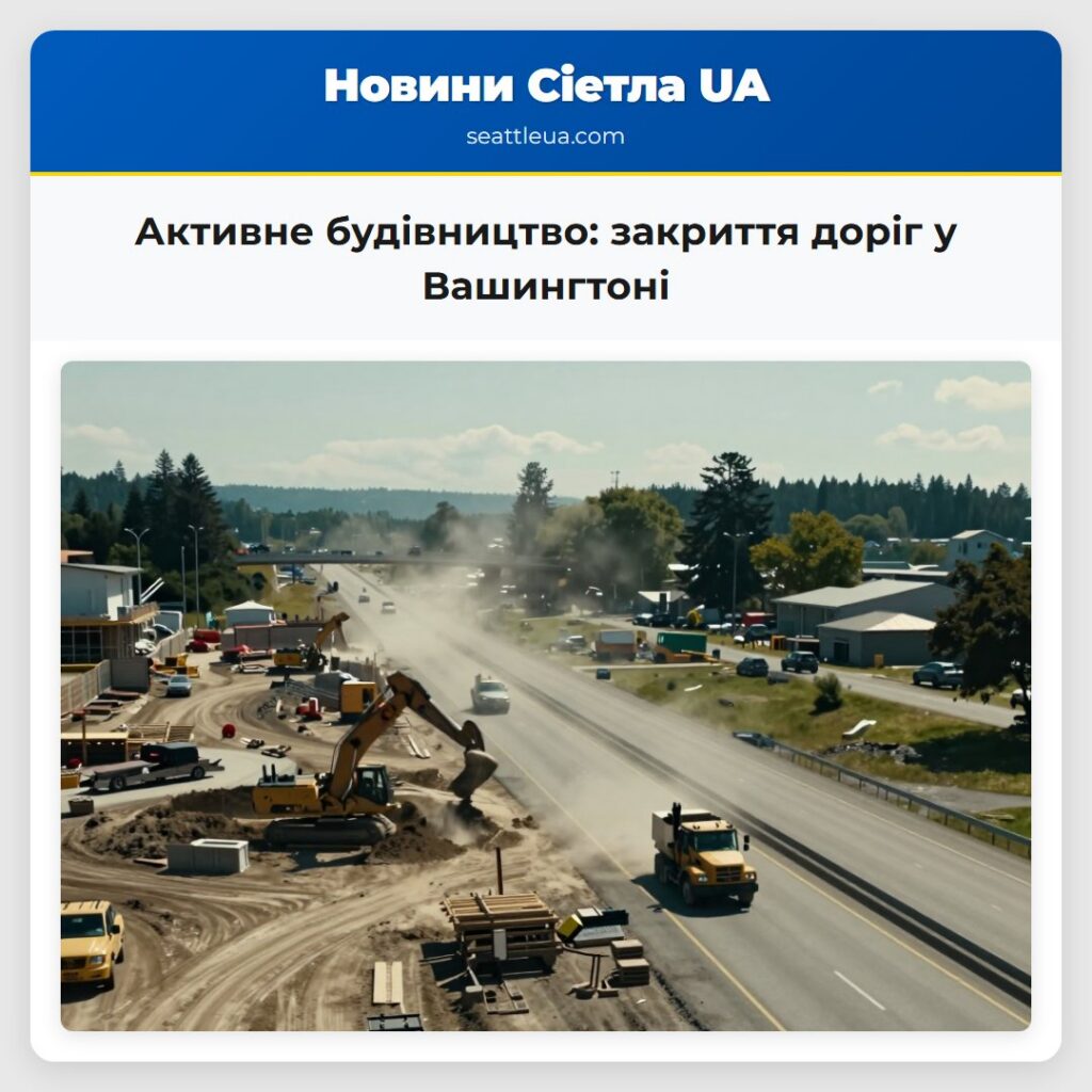 Активне будівництво закриття доріг у Вашингтоні