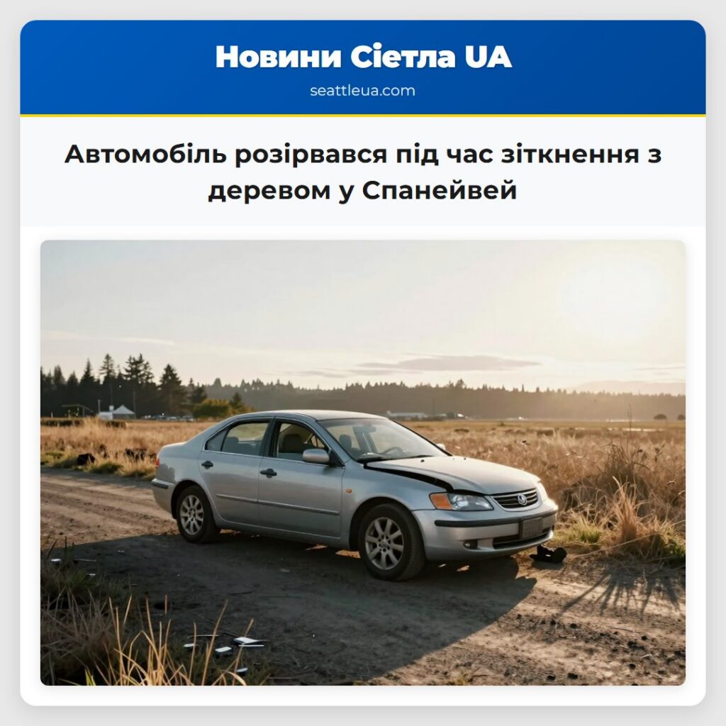Автомобіль розірвався під час зіткнення з деревом