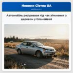 Автомобіль розірвався під час зіткнення з деревом у Спанейвей
