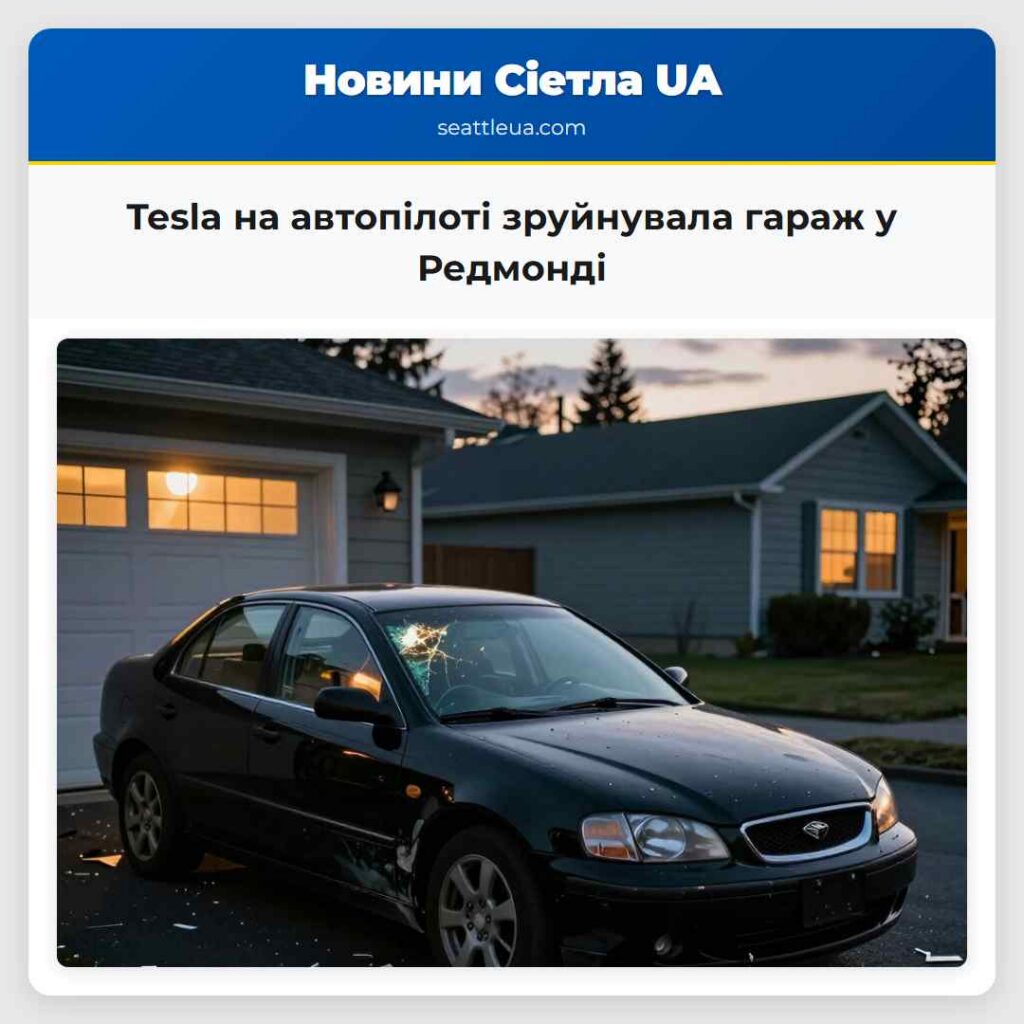 Tesla на автопілоті зруйнувала гараж у Редмонді