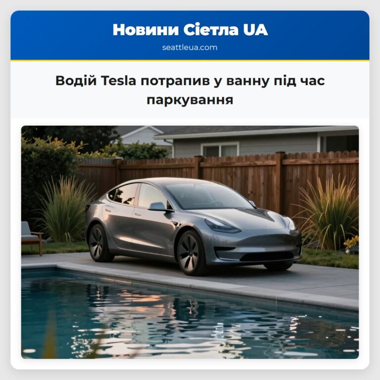 Водій Tesla потрапив у ванну під час паркування