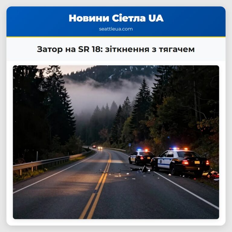 Затор на SR 18 зіткнення з тягачем