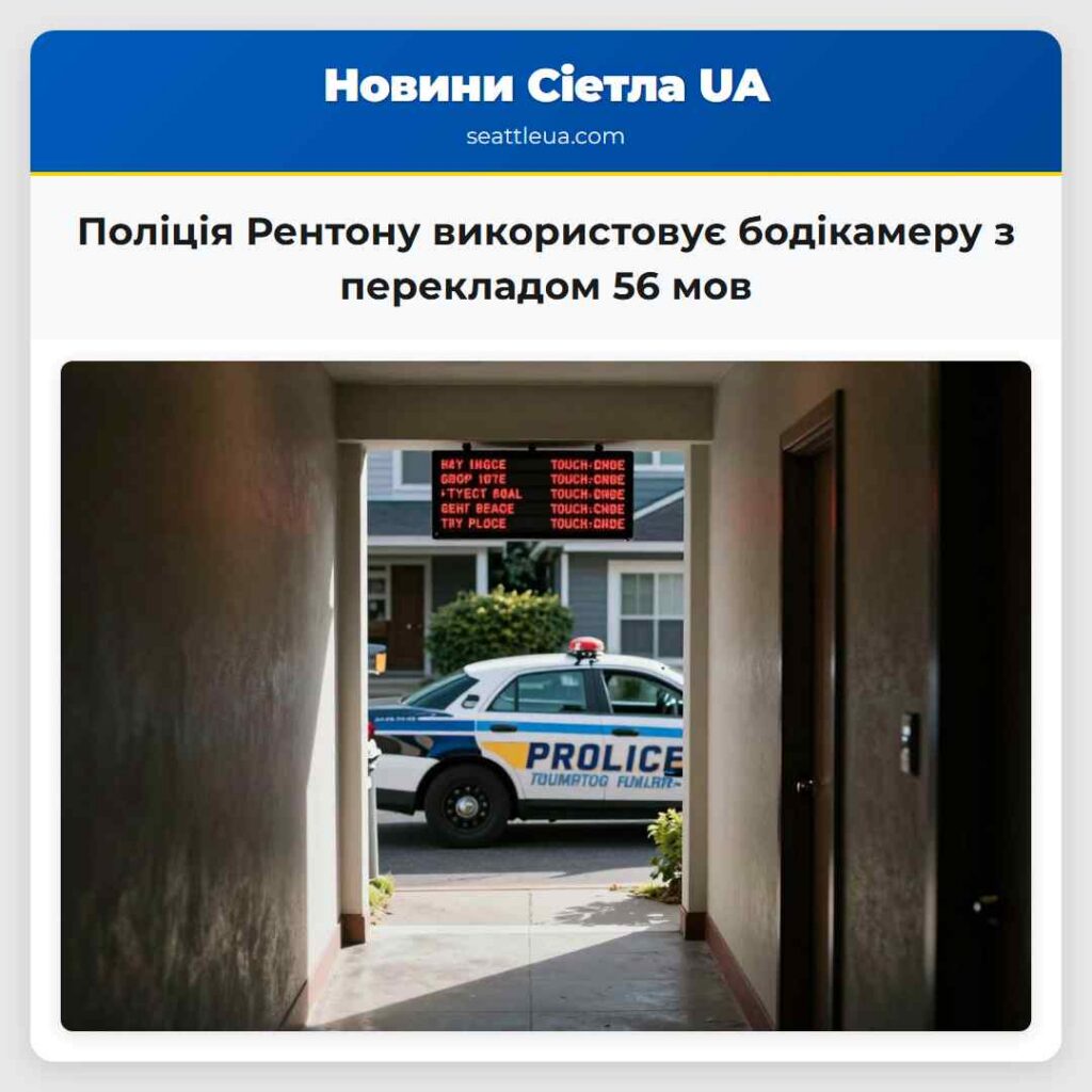 Поліція Рентону використовує бодікамеру з