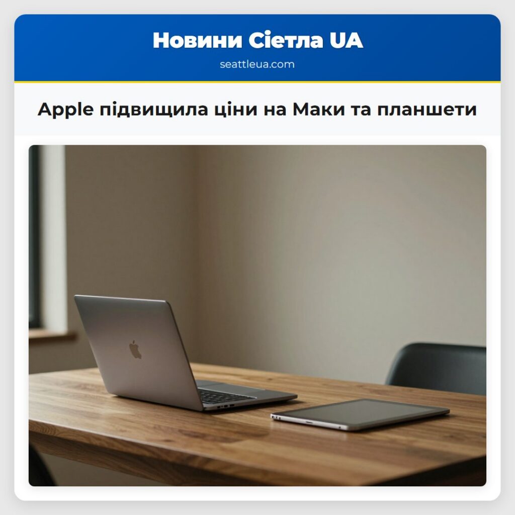 Apple підвищила ціни на Маки та планшети