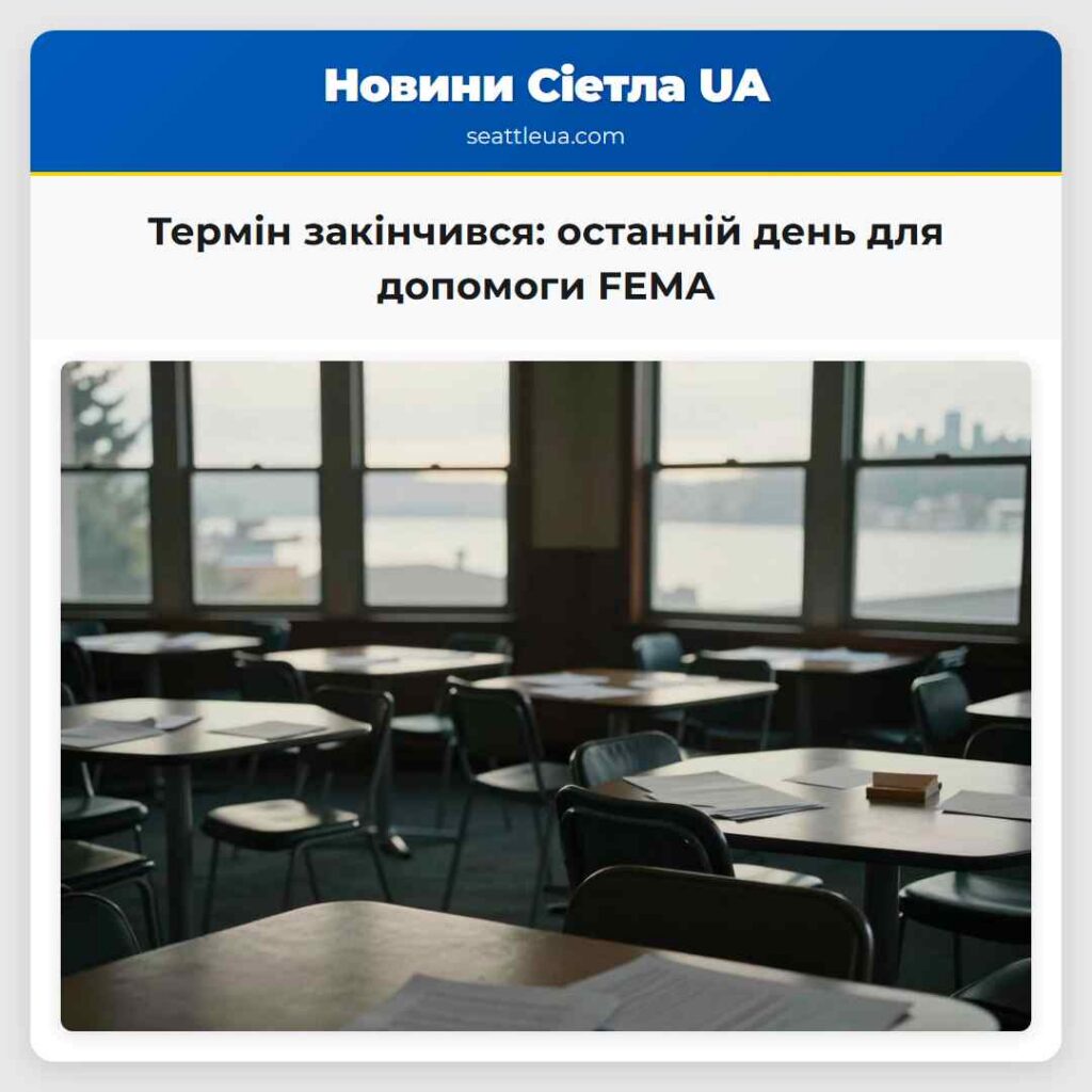 Термін закінчився: останній день для допомоги FEMA
