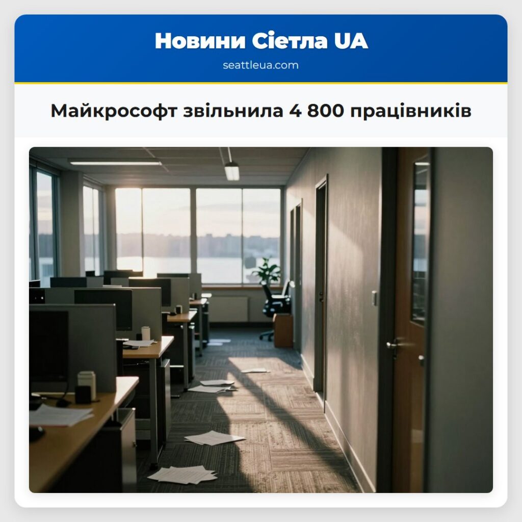 Майкрософт звільнила 4 800 працівників