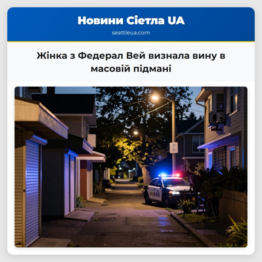 Жінка з Федерал Вей визнала вину в масовій підмані