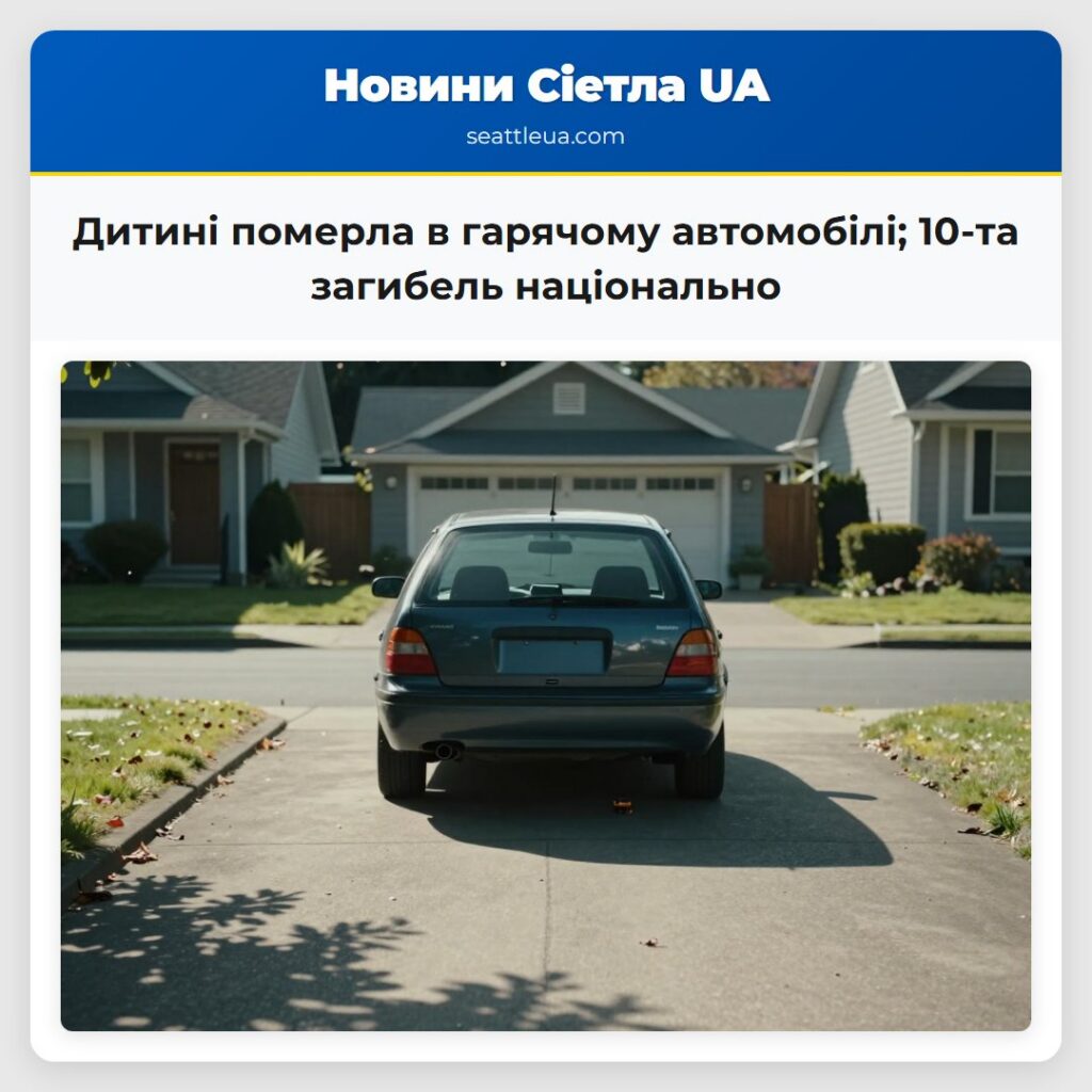 Дитині померла в гарячому автомобілі; 10-та