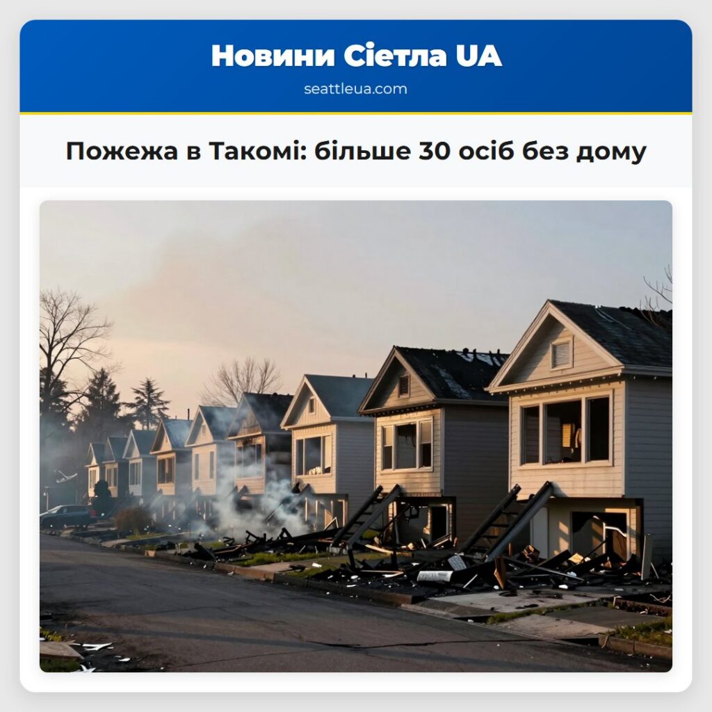 Пожежа в Такомі: більше 30 осіб без дому