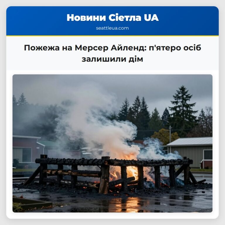 Пожежа на Мерсер Айленд пятеро осіб залишили дім