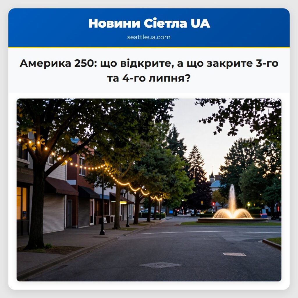 Америка 250 що відкрите а що закрите 3-го та 4-го липня?
