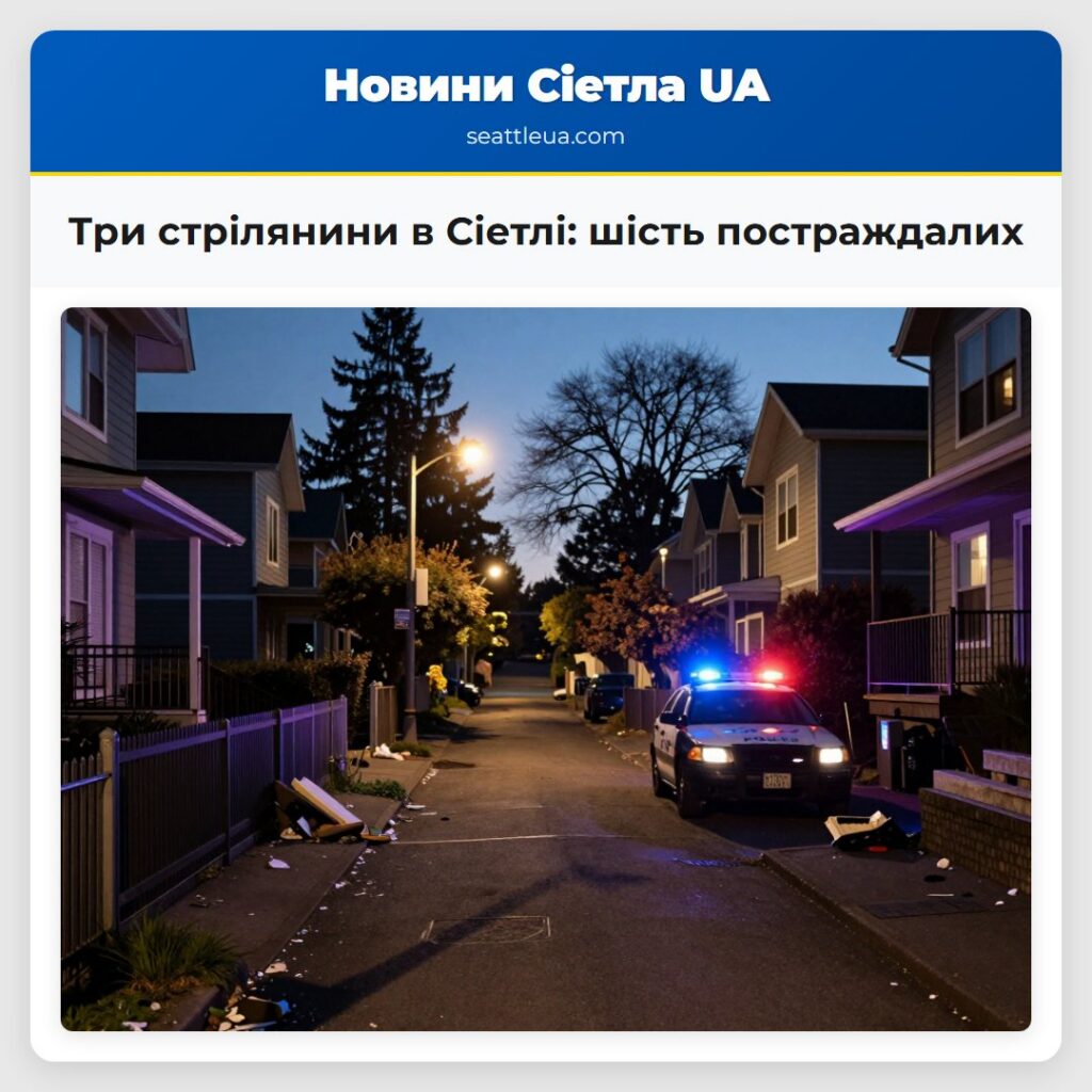Три стрілянини в Сіетлі: шість постраждалих